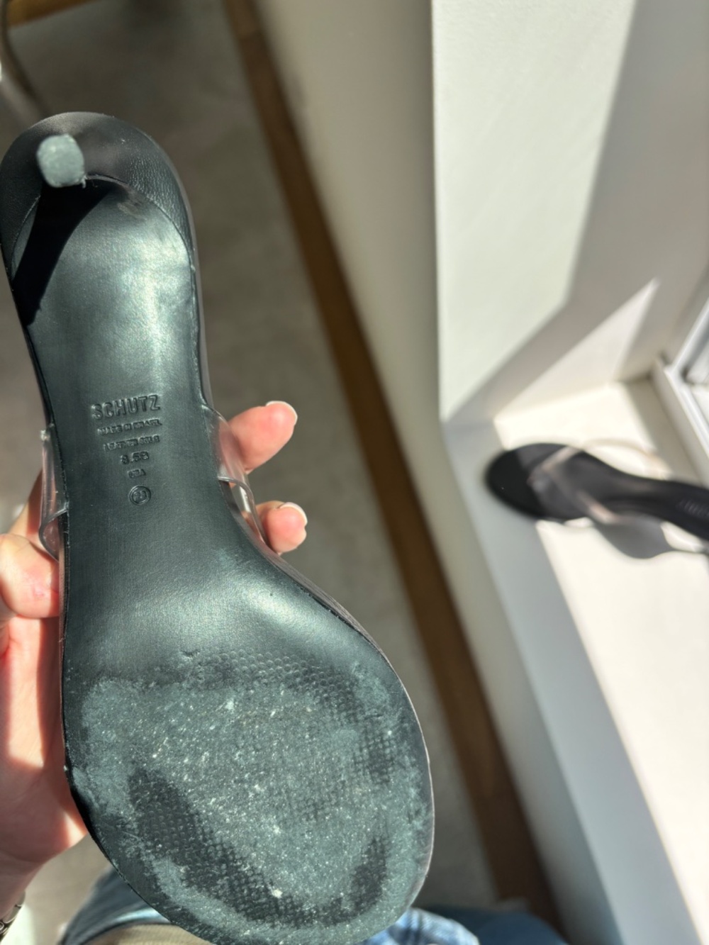 Schultz Clear Jelly Heeled Sandals - Picture 5 of 7